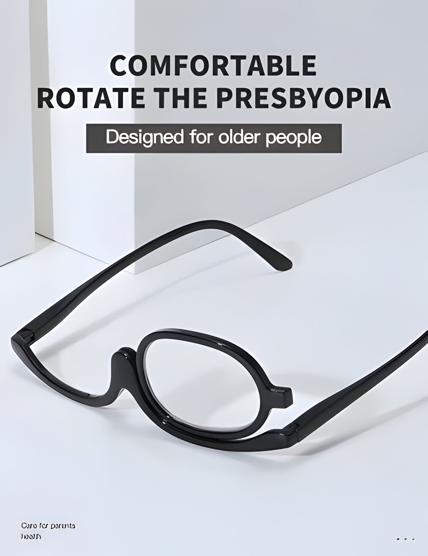 Stylish women's readers with a flip-lens, perfect vision aid for applying makeup and beauty tasks.