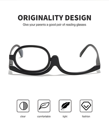 Essential beauty accessory: women's flip-lens makeup readers, enhancing vision for flawless makeup.
