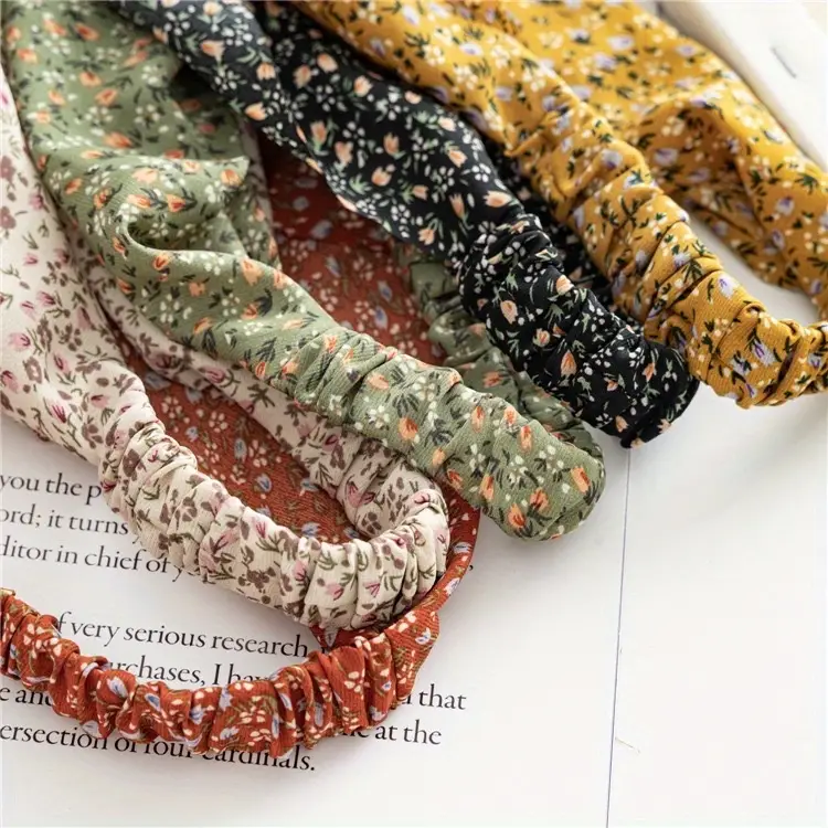 Lightweight floral chiffon hair wrap, comfortable women's head bandana for styling.