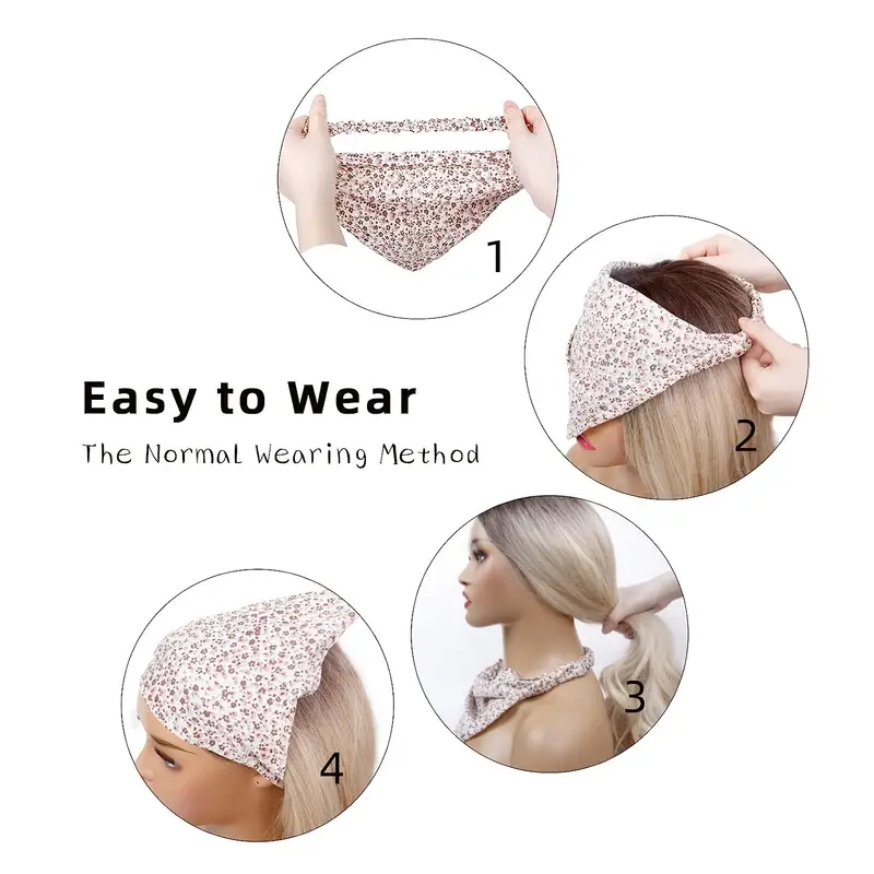 Elegant floral chiffon head wrap. Perfect women's hair accessory for stylish looks.