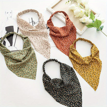 Delicate chiffon floral hair bandana for women. Versatile head wrap.