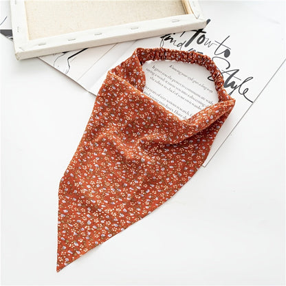 Beautiful floral print chiffon head wrap. Women's stylish hair bandana accessory.