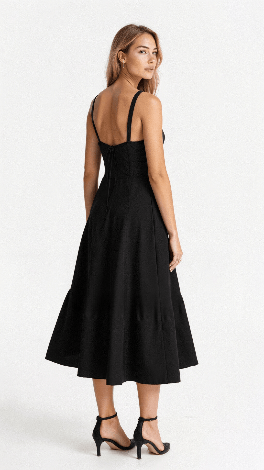 Chic women's midi dress featuring a vibrant floral pattern, corset top, and alluring leg slit.