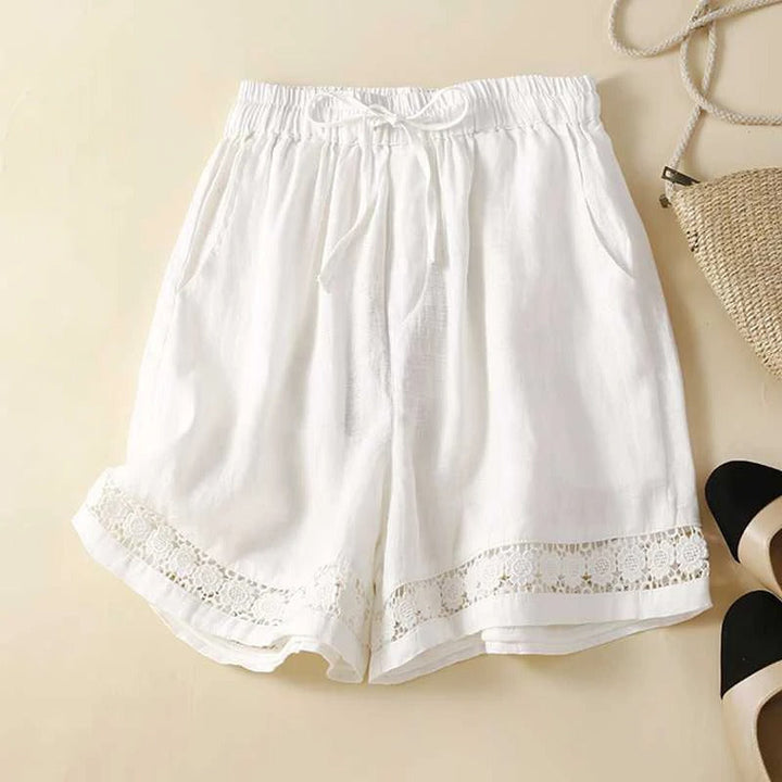 Women's floral print elastic waist shorts, perfect for comfortable summer casual wear or vacation.