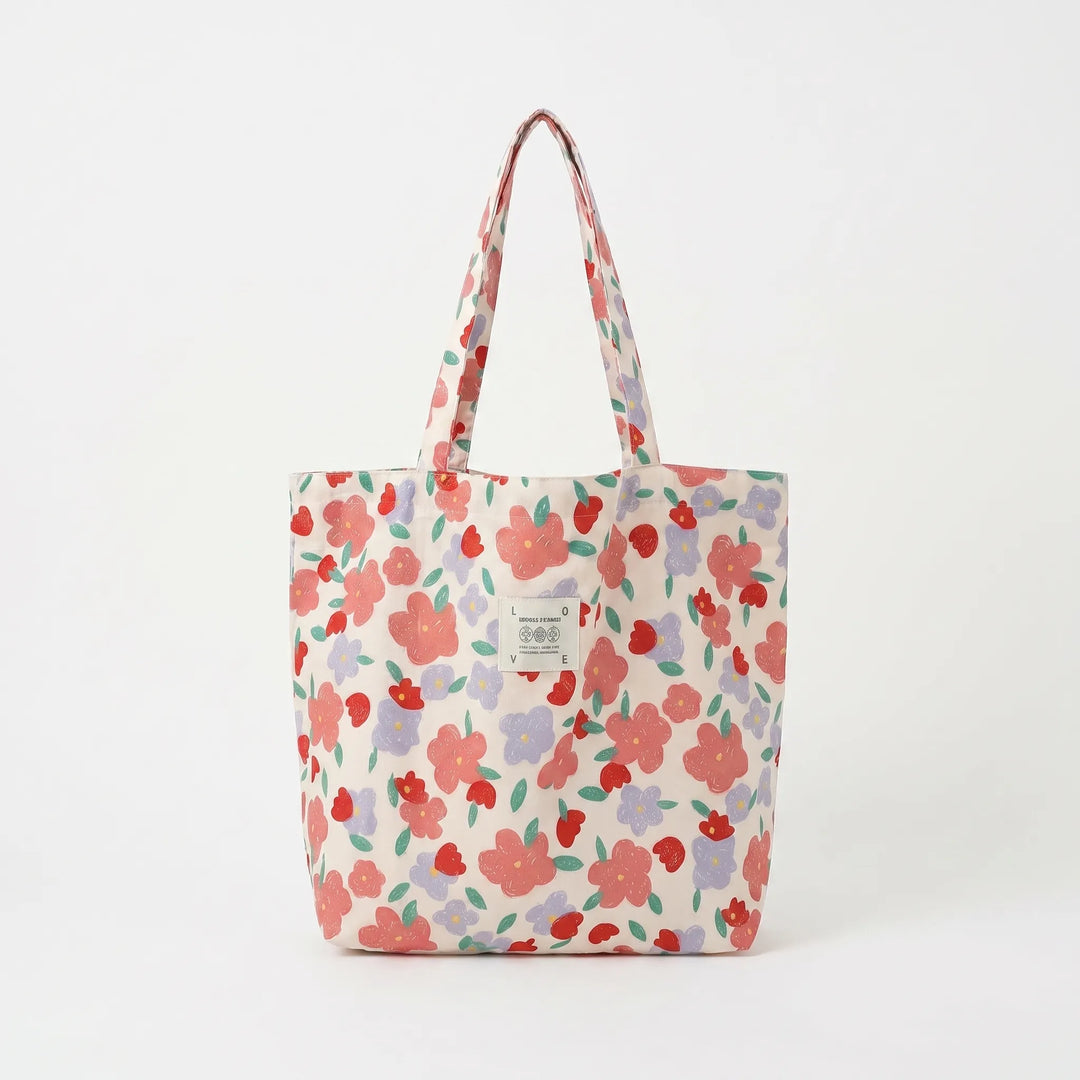 Trendy floral print women's tote bag, a large & stylish shoulder bag for daily & travel needs.