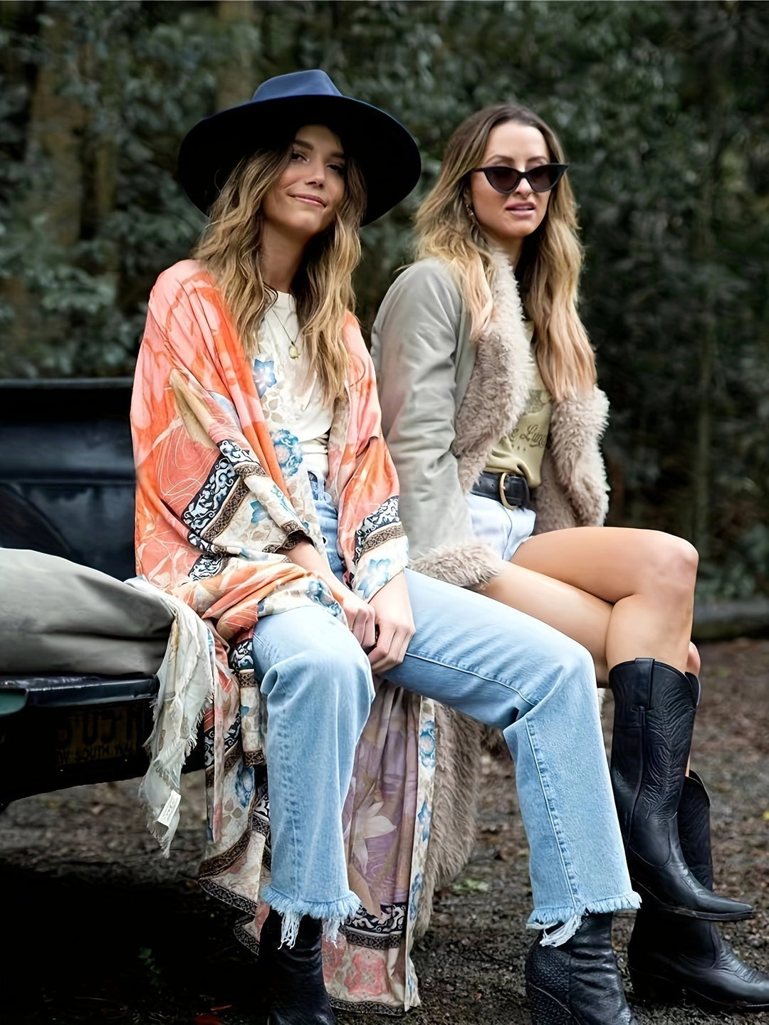 Lightweight floral print beach cover-up kimono for women, essential summer vacation wear.