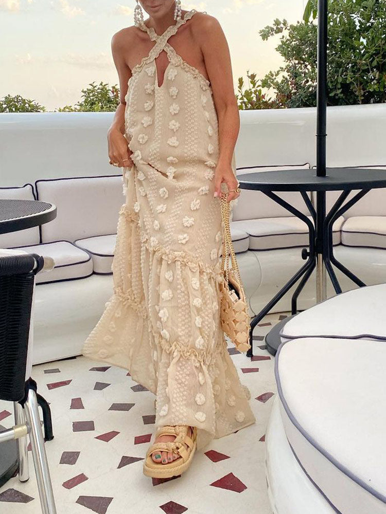 Long summer maxi dress for women. Vacation style, comfortable & flowy beach or casual outfit.