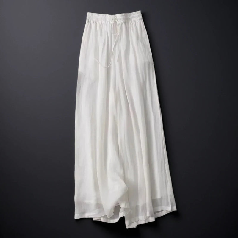 Women's flowy wide-leg pants in a comfortable, relaxed fit, perfect for casual summer wear and vacations.