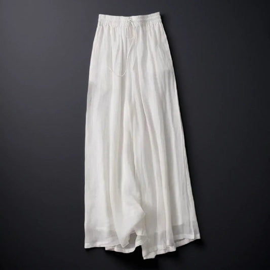Women's flowy wide-leg pants in a comfortable, relaxed fit, perfect for casual summer wear and vacations.
