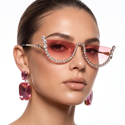 Lightweight frameless oval sunglasses for women, offering UV400 protection for outdoor activities.