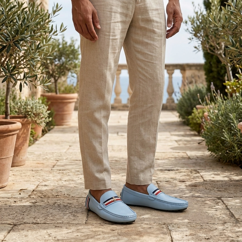 Fashion-forward women's Gaeta Stripe loafers, a comfortable and stylish summer shoe choice.