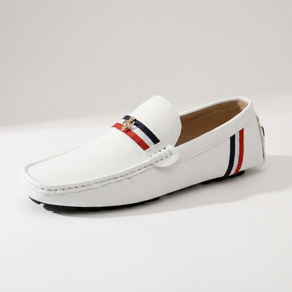 Comfortable and fashionable women's striped loafers, ideal for warm weather casual elegance.