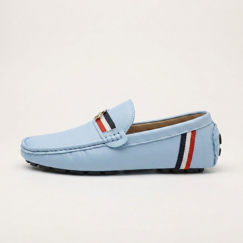 Women's Gaeta loafers with a chic stripe pattern, perfect for warm weather fashion.