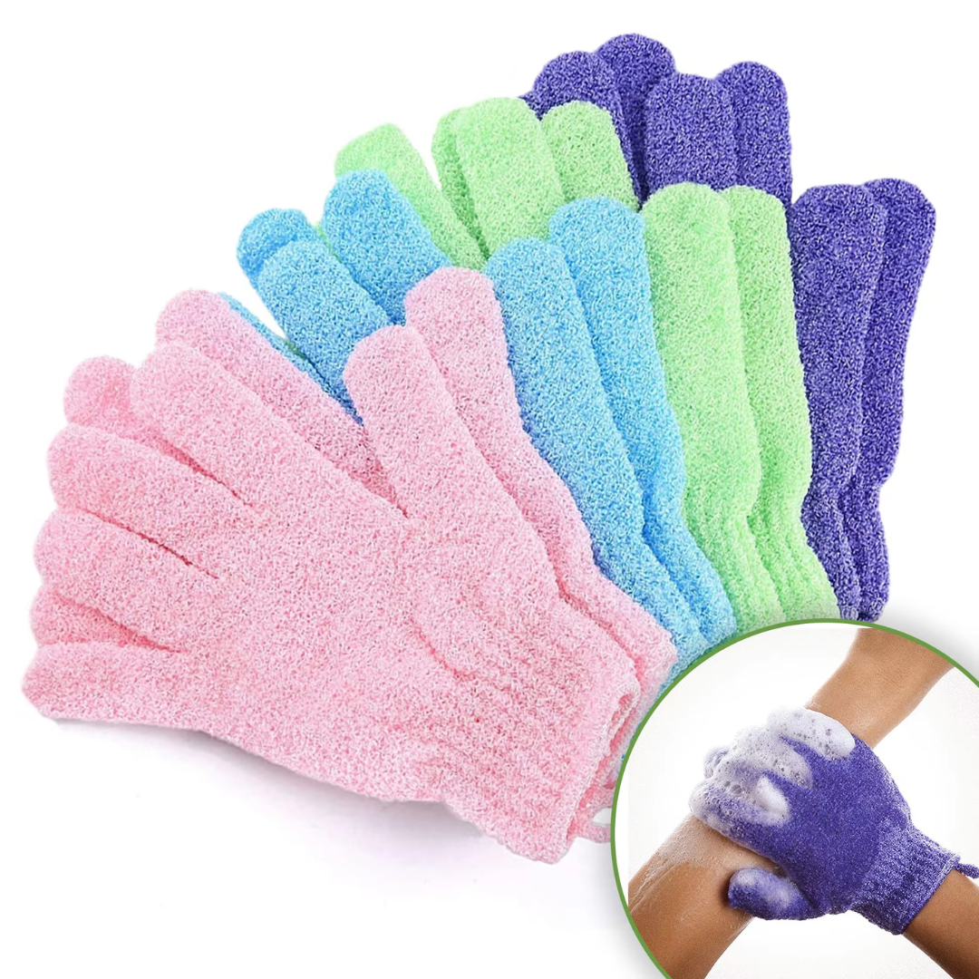 Revitalize your skin with these gentle women's exfoliating gloves, perfect for a refreshing shower.