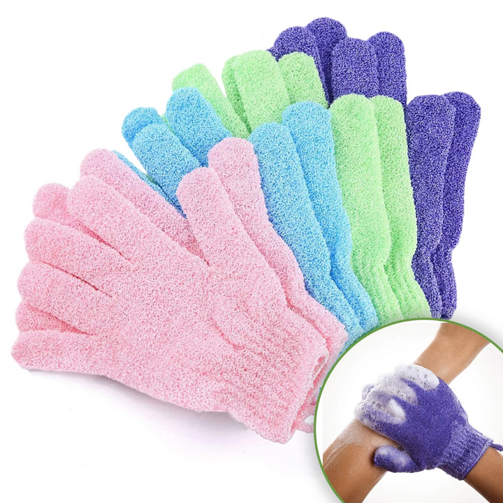 Revitalize your skin with these gentle women's exfoliating gloves, perfect for a refreshing shower.