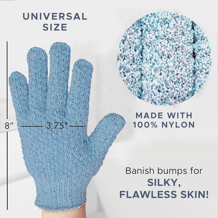 Self-care women's gentle exfoliating bath gloves, a spa at home essential for smooth & radiant skin.