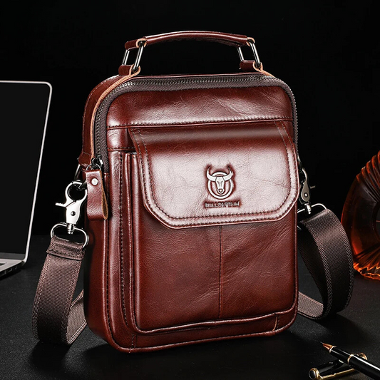 Women's genuine cowskin leather shoulder bag, a luxurious and durable everyday fashion accessory.