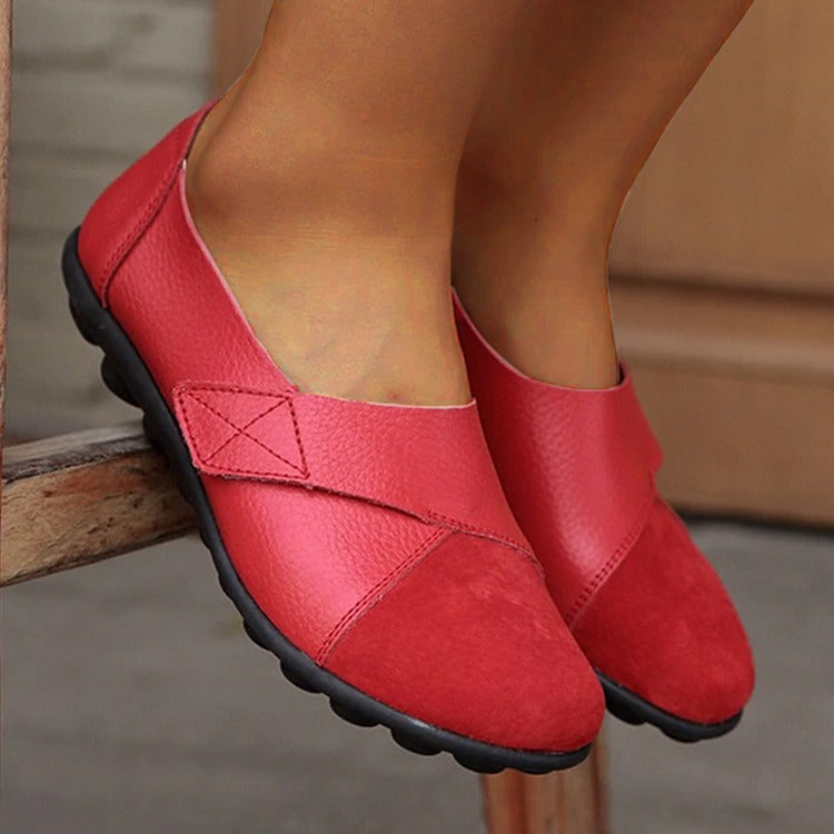 Versatile women's orthopedic loafers, genuine leather, perfect for casual wear, walking & all-day comfort.