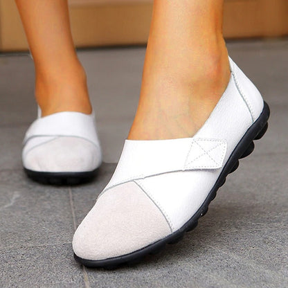 Premium women's genuine leather loafers, orthopedic design ensures comfort & relief from foot pain.