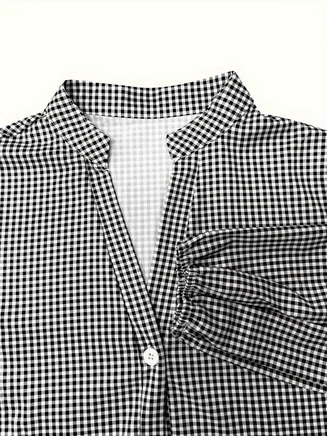 Casual women's gingham mini dress with button front & tiered ruffles, lovely for summer outings.