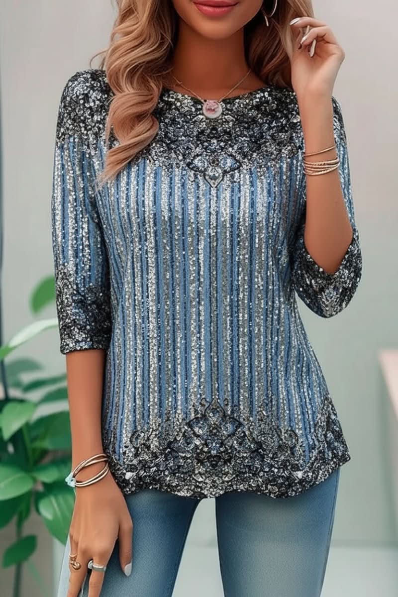 Glamorous women's sequin party top with an open back & sparkling details. Ideal for special occasions.