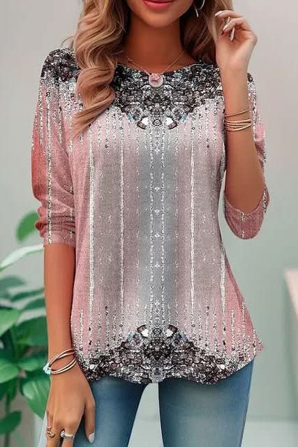 Gleaming sequin women's top featuring an open back & three-quarter sleeves. Perfect for special occasions.