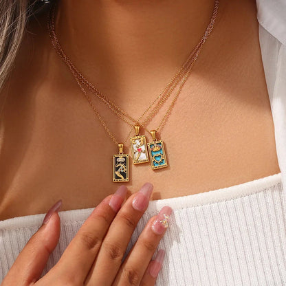 Gift-ready women's spiritual tarot card necklace, a beautiful symbolic jewelry piece.