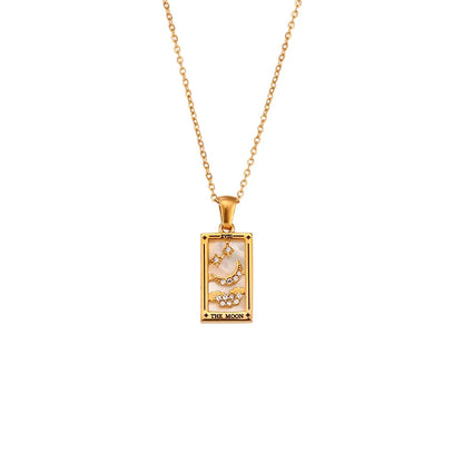 Fashionable women's tarot card necklace, a unique spiritual and symbolic gift idea.