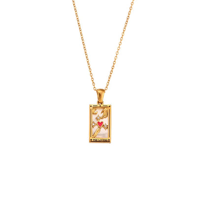 Mystical women's tarot card pendant necklace, an empowering spiritual accessory for her.