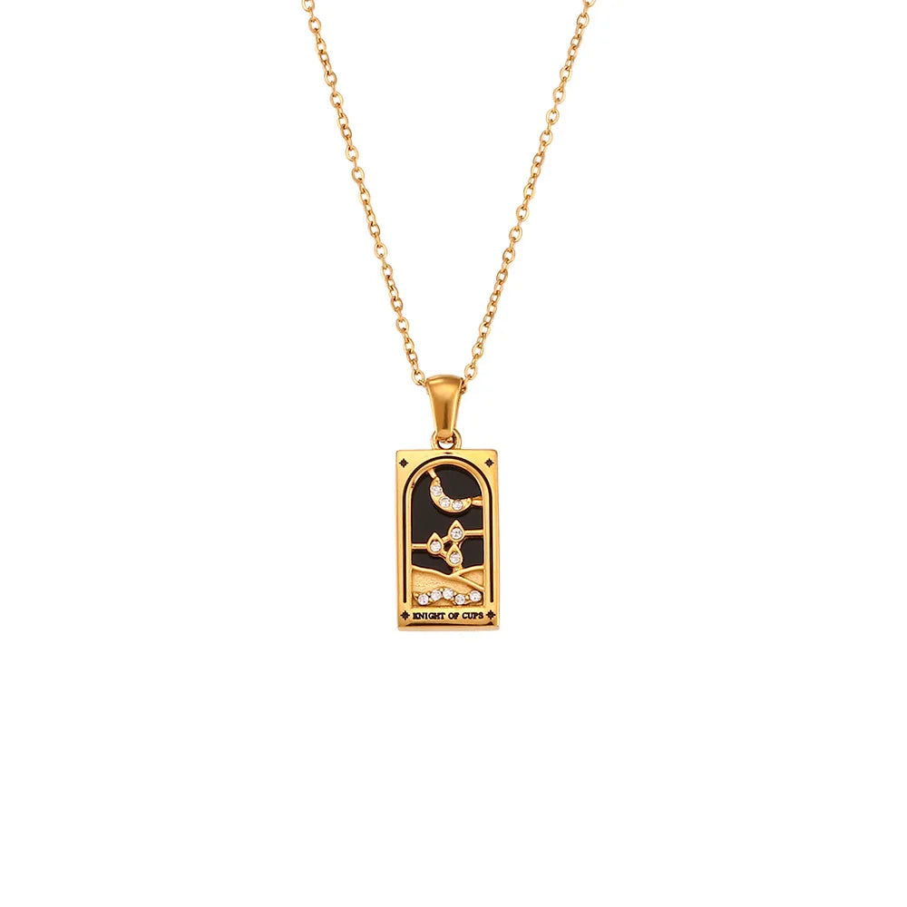 Sophisticated women's tarot card pendant, a timeless spiritual accessory and fashion statement.