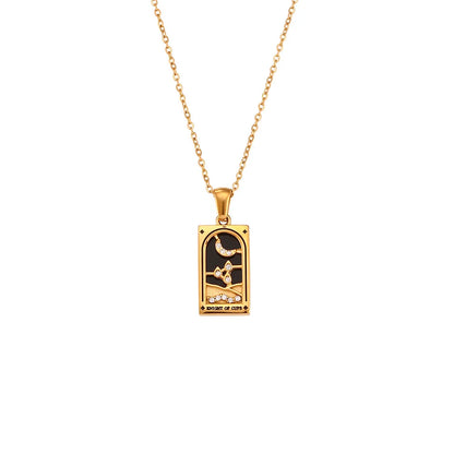 Sophisticated women's tarot card pendant, a timeless spiritual accessory and fashion statement.