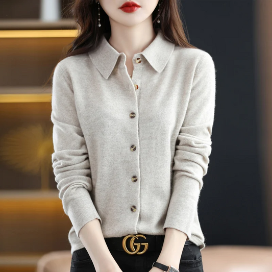 Women's Grace long sleeve button-up shirt. Elegant & versatile classic top for workday or weekend wear.