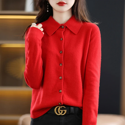 Elegant women's long sleeve top, Grace button-up. Perfect for sophisticated workday or relaxed weekend apparel.