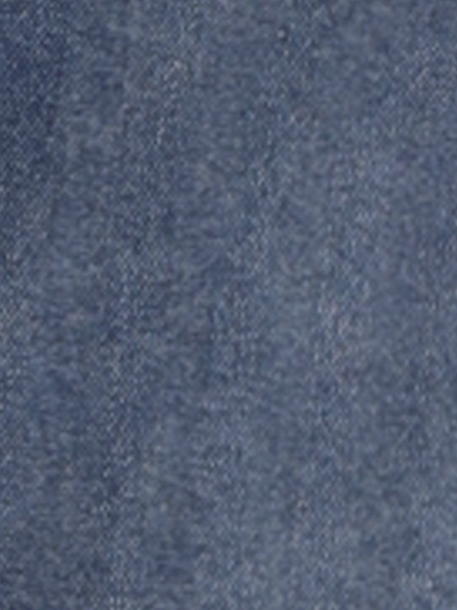 Chic women's high waist straight midi skirt in grey blue. Comfortable everyday fashion with a modern leg slit.