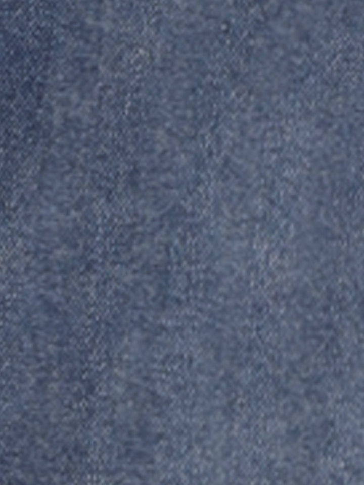 Chic women's high waist straight midi skirt in grey blue. Comfortable everyday fashion with a modern leg slit.