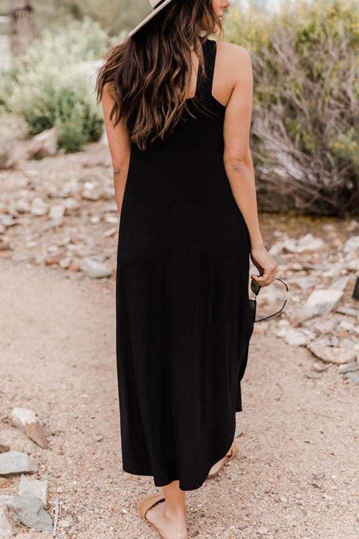 Women's elegant halter neck maxi dress, perfect for vacation, resort wear, or a chic summer evening.
