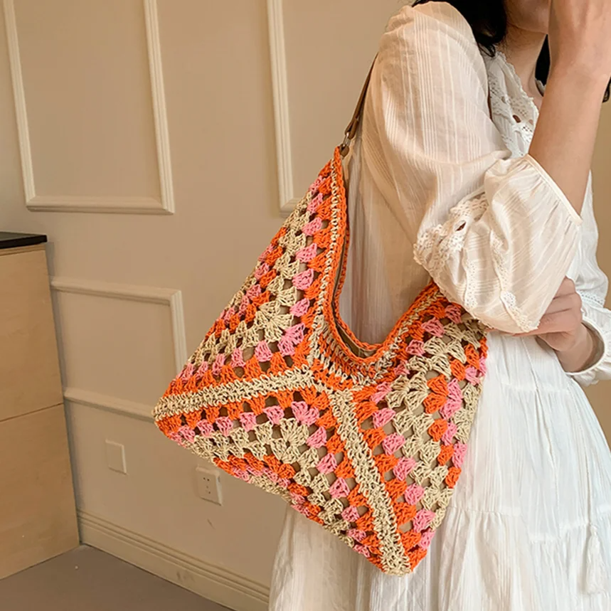 Summer-ready handcrafted boho crochet tote bag for women, lightweight & chic.