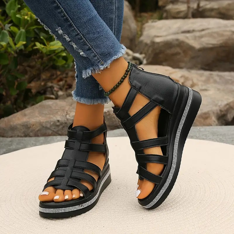 Women's Hannah rhinestone comfort sandals for all-day wear, ideal stylish summer shoes.