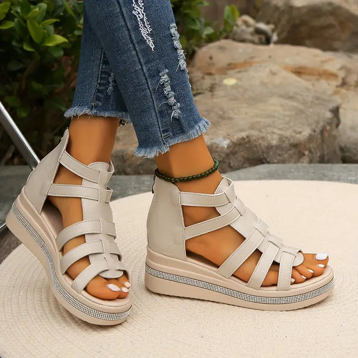 Women's Hannah rhinestone sandals: comfortable, adjustable, supportive, ideal for wide feet.