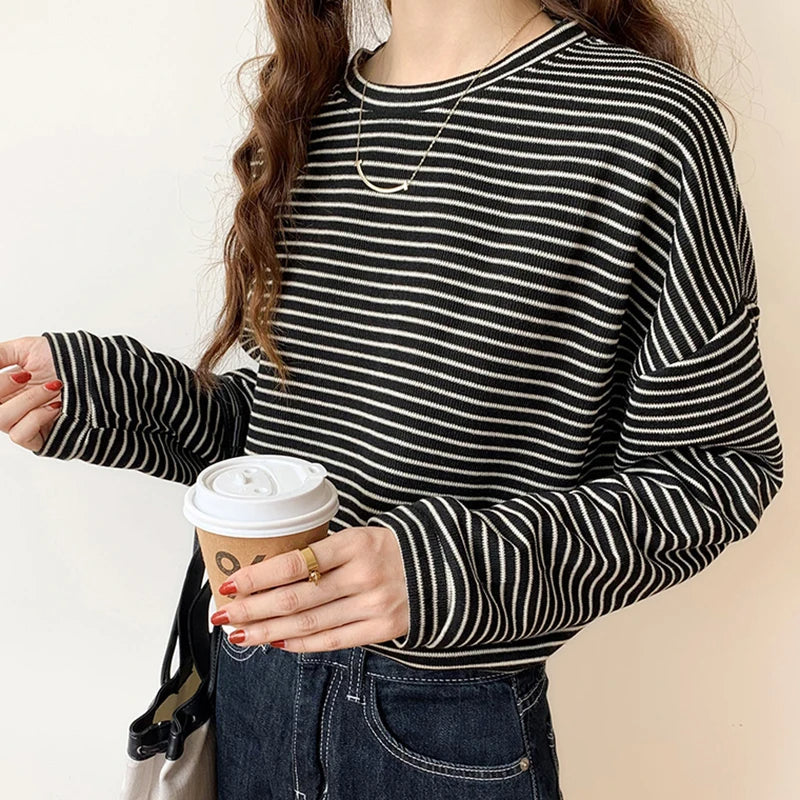 Everyday women's stripe top. Relaxed fit, long sleeves & heritage stripes for casual, comfortable wear.
