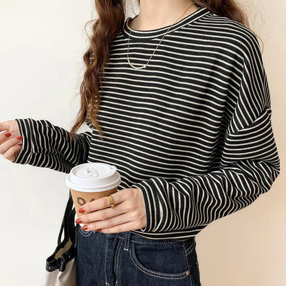 Everyday women's stripe top. Relaxed fit, long sleeves & heritage stripes for casual, comfortable wear.