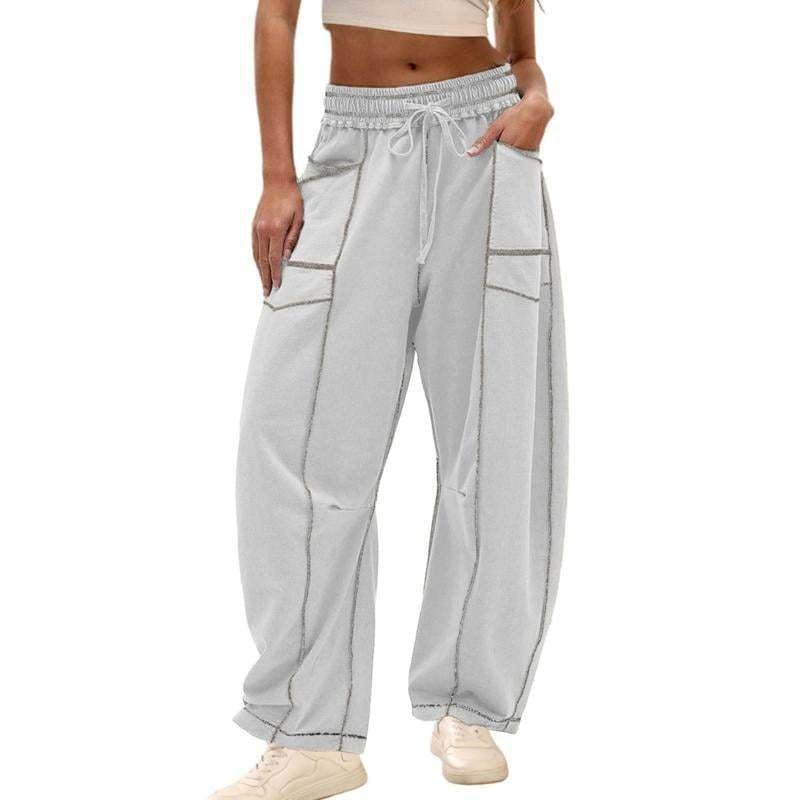 High-rise barrel sweatpants for women, designed for comfort, a relaxed fit, and modern casual wear.
