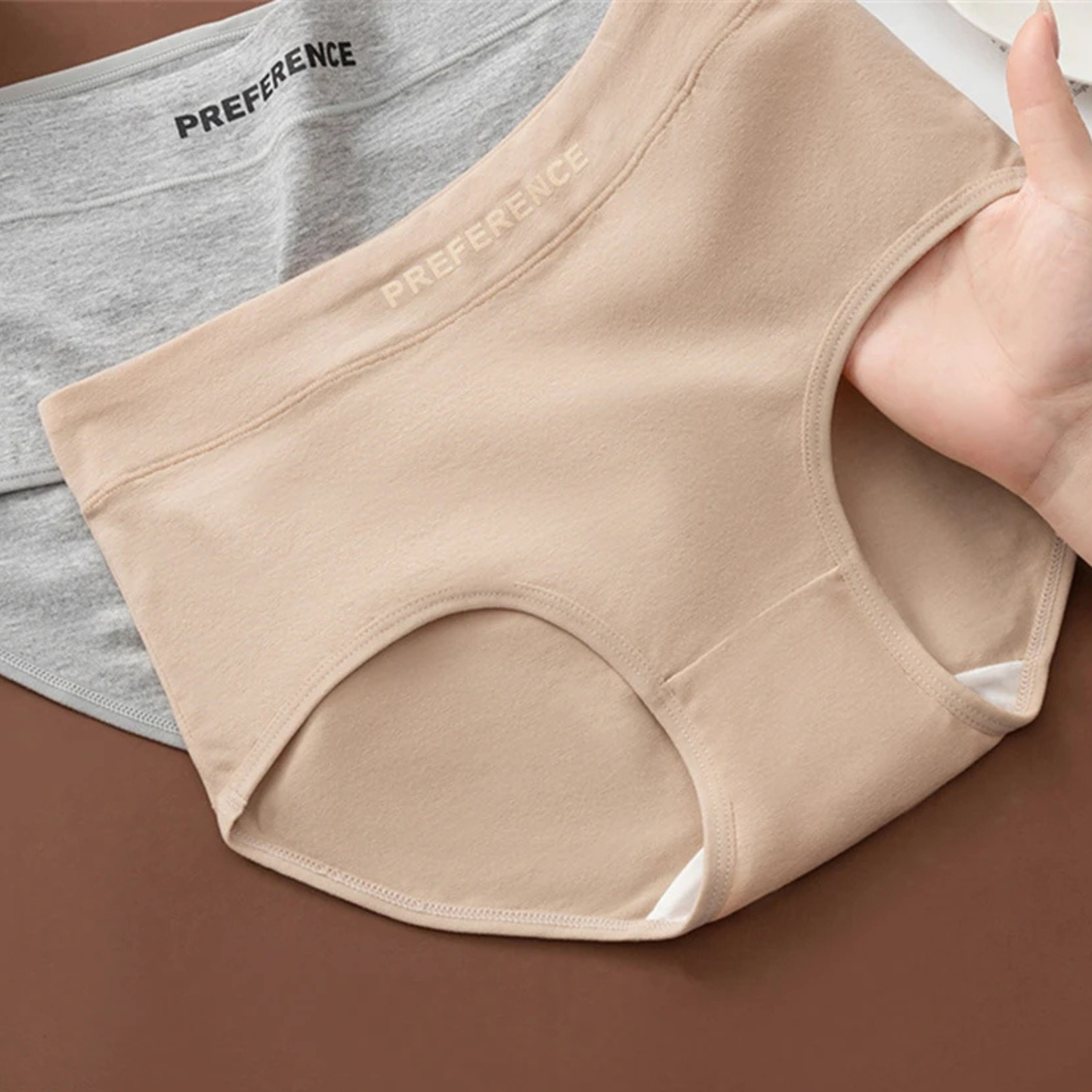 White high-rise cotton briefs for women, 3-pack, soft, breathable & comfortable.