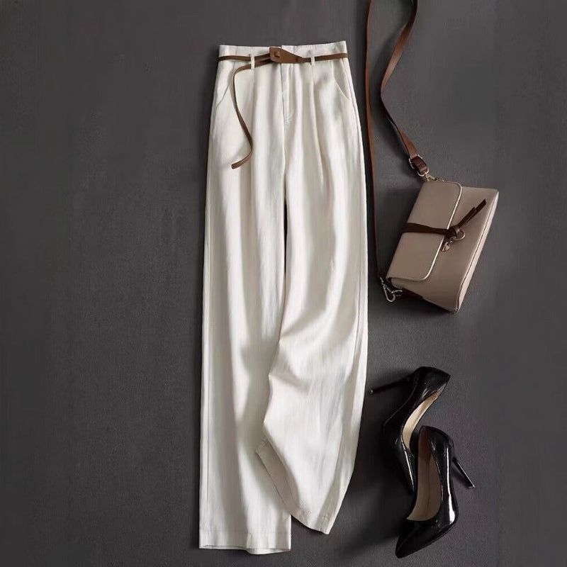 Women's high-rise trousers, elegant & polished. Perfect for sophisticated, professional style.