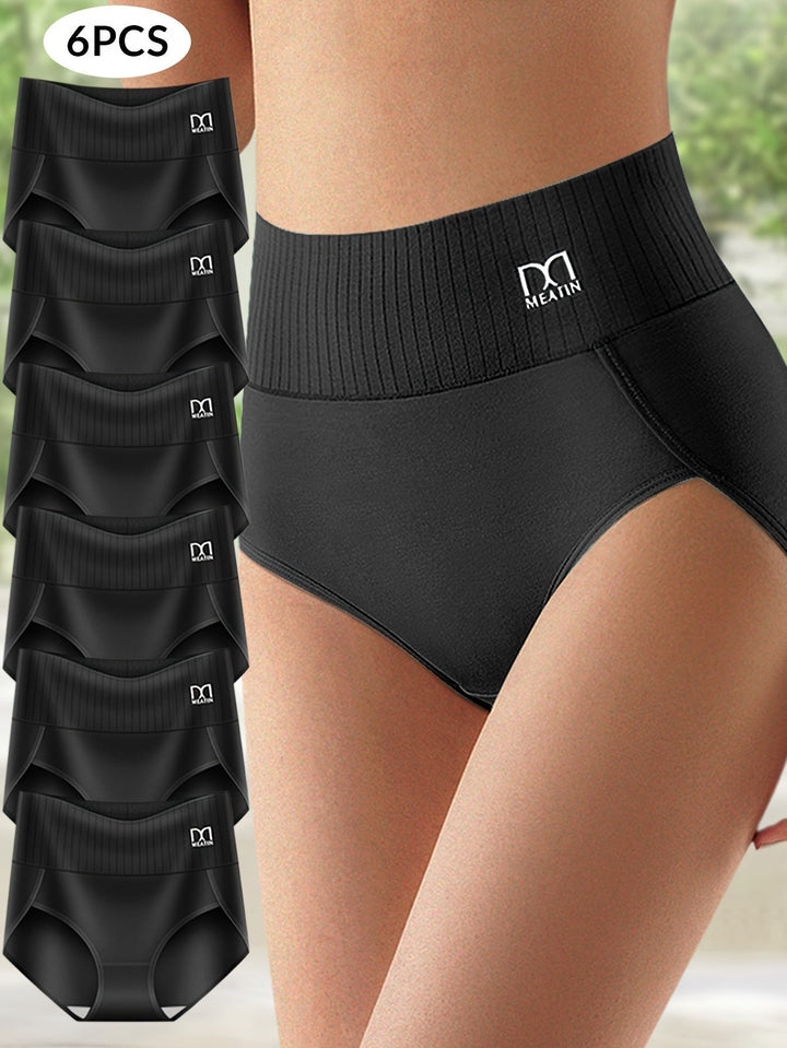 Daily essential 6-pack: women's high-waist shaping underwear for seamless comfort & a smooth, invisible fit.