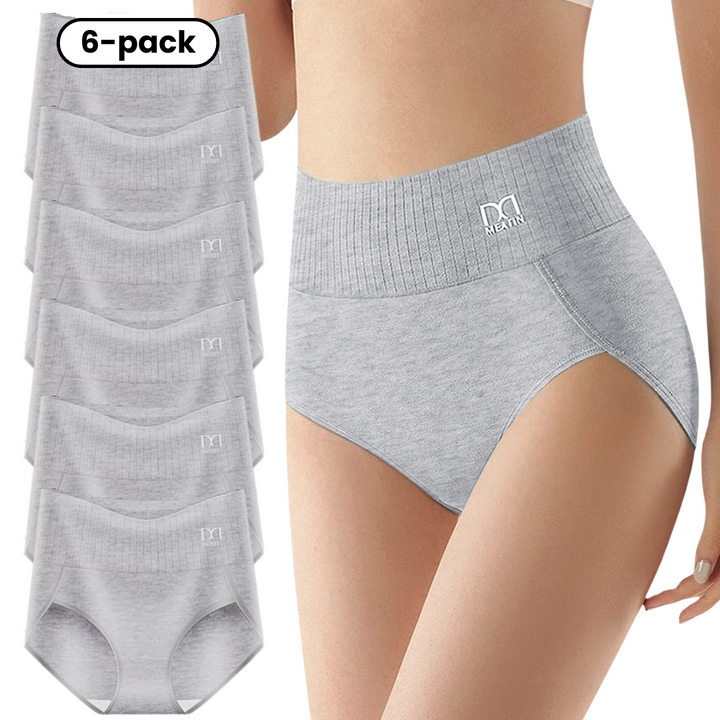 Invisible fit high-waist shaping underwear 6-pack for women, creating a smooth silhouette.