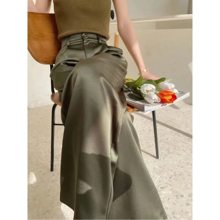 Women's high waist wide leg flowy pants, perfect for comfortable casual wear.