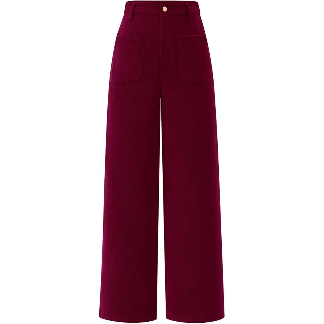 Pink women's high waist wide leg palazzo trousers, ideal for casual wear with a fashionable touch.