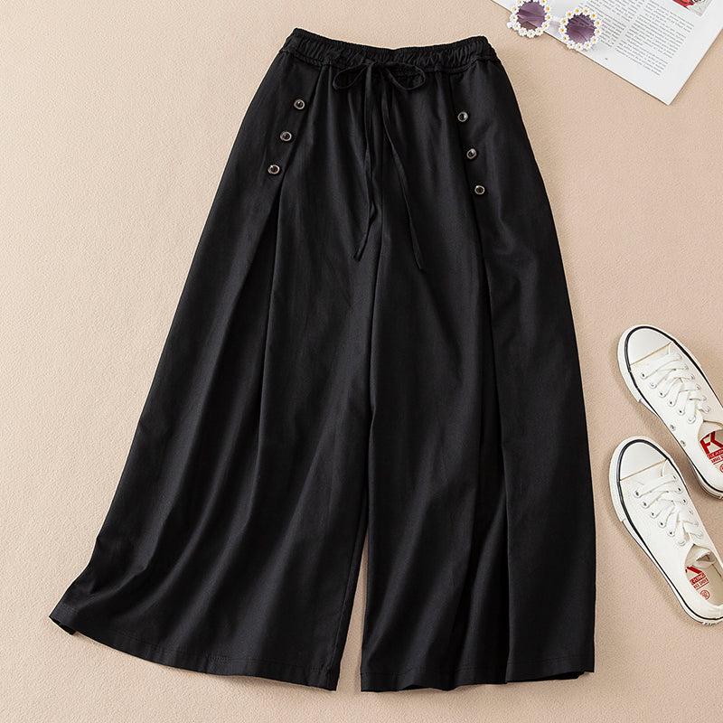 Soft, comfortable women's high-waist wide-leg pants, perfect for a relaxed yet stylish casual look and everyday wear.
