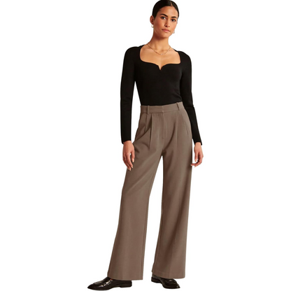 Classic women's high-waisted work pants, straight leg, durable fabric, with convenient side pockets.